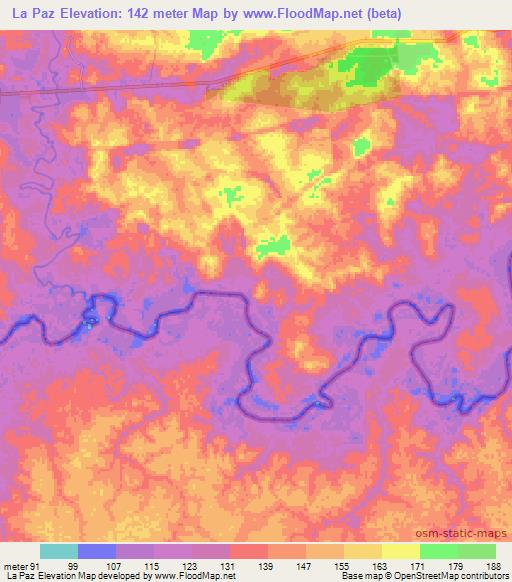 La Paz,Brazil Elevation Map