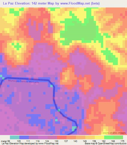 La Paz,Brazil Elevation Map