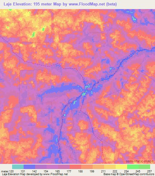 Laje,Brazil Elevation Map