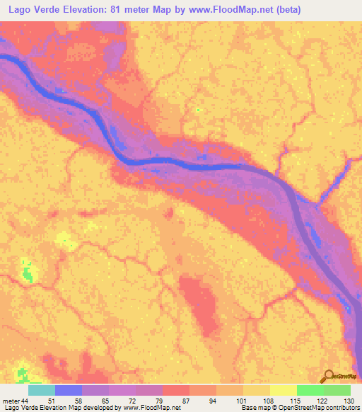 Lago Verde,Brazil Elevation Map