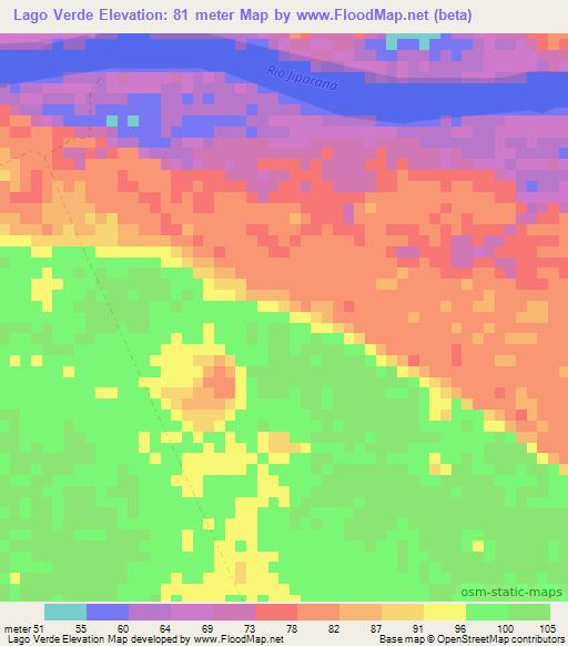 Lago Verde,Brazil Elevation Map