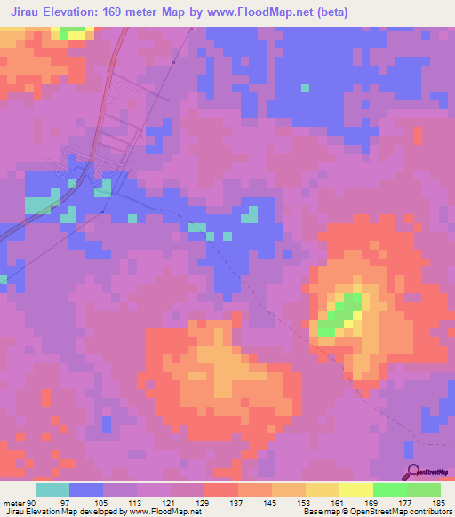 Jirau,Brazil Elevation Map