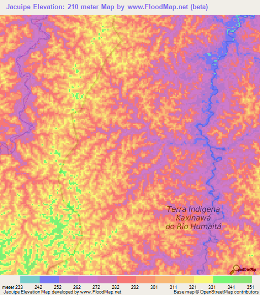 Jacuipe,Brazil Elevation Map