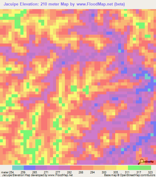 Jacuipe,Brazil Elevation Map