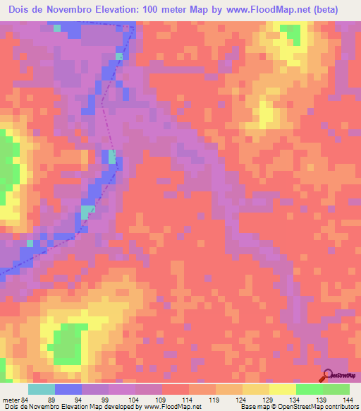 Dois de Novembro,Brazil Elevation Map