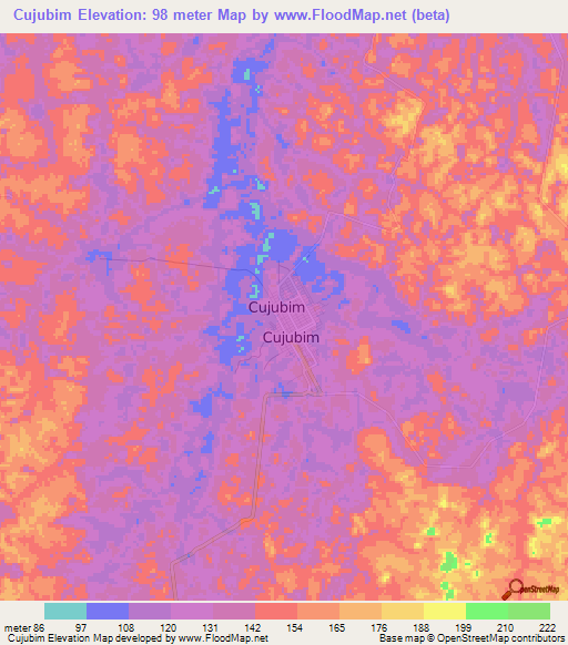 Cujubim,Brazil Elevation Map