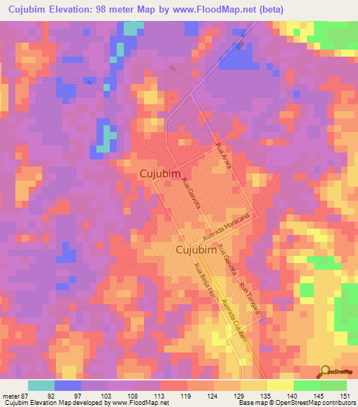 Cujubim,Brazil Elevation Map