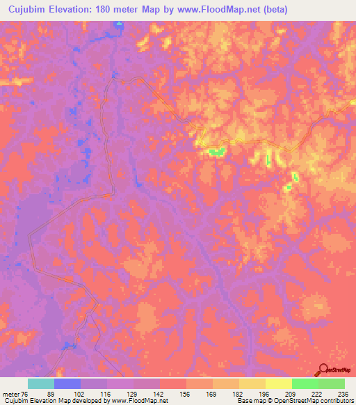 Cujubim,Brazil Elevation Map