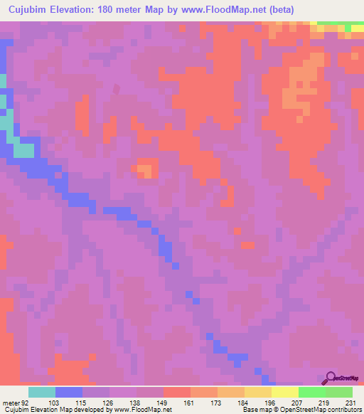 Cujubim,Brazil Elevation Map