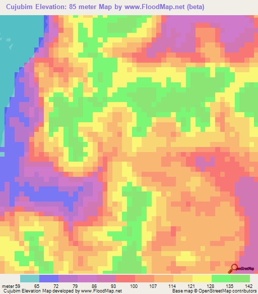 Cujubim,Brazil Elevation Map