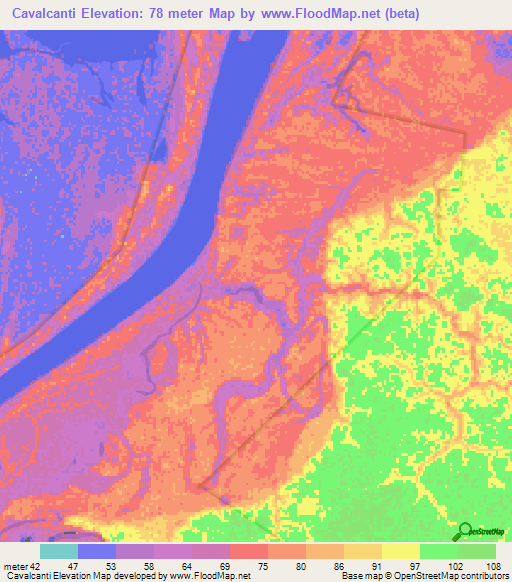 Cavalcanti,Brazil Elevation Map