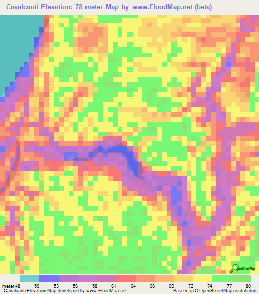 Cavalcanti,Brazil Elevation Map