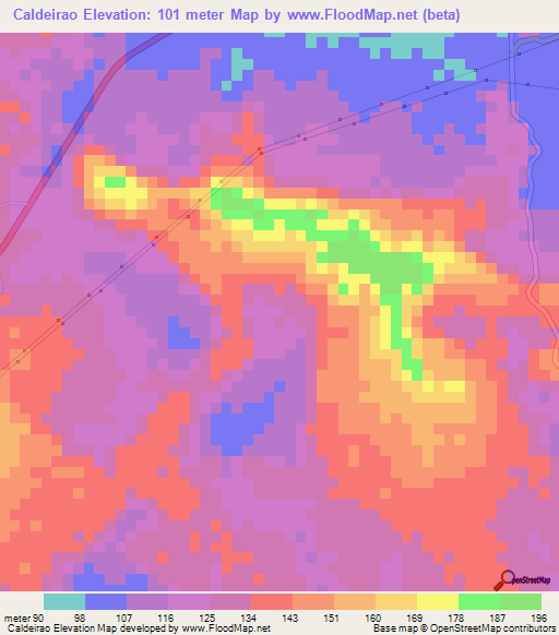 Caldeirao,Brazil Elevation Map