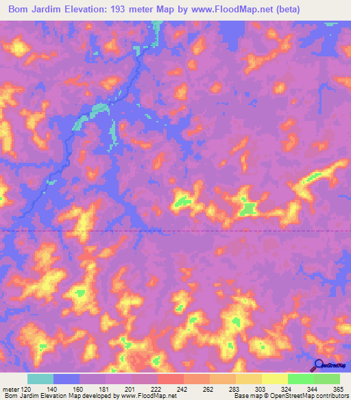 Bom Jardim,Brazil Elevation Map