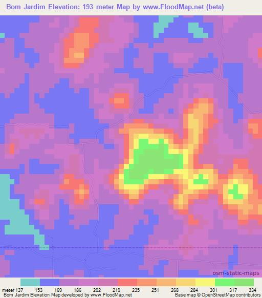 Bom Jardim,Brazil Elevation Map