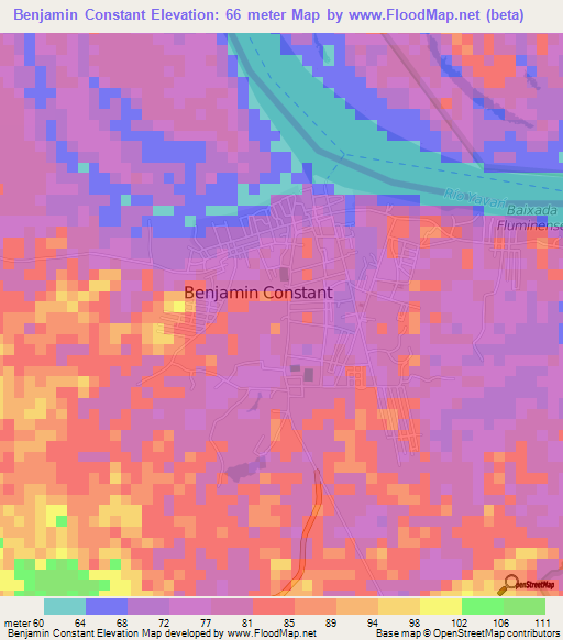 Benjamin Constant,Brazil Elevation Map