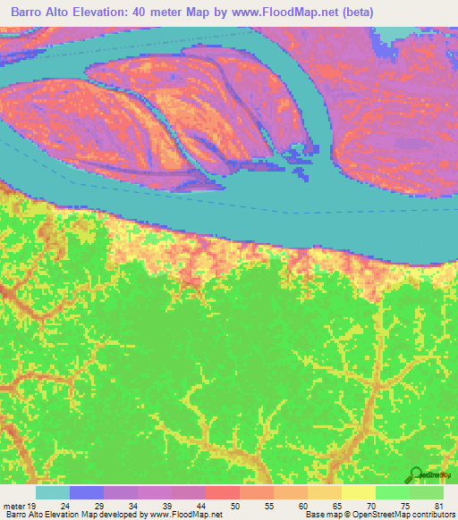 Barro Alto,Brazil Elevation Map