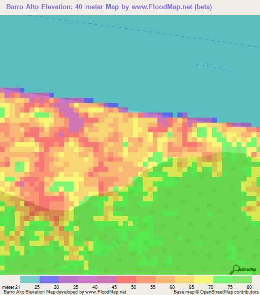 Barro Alto,Brazil Elevation Map