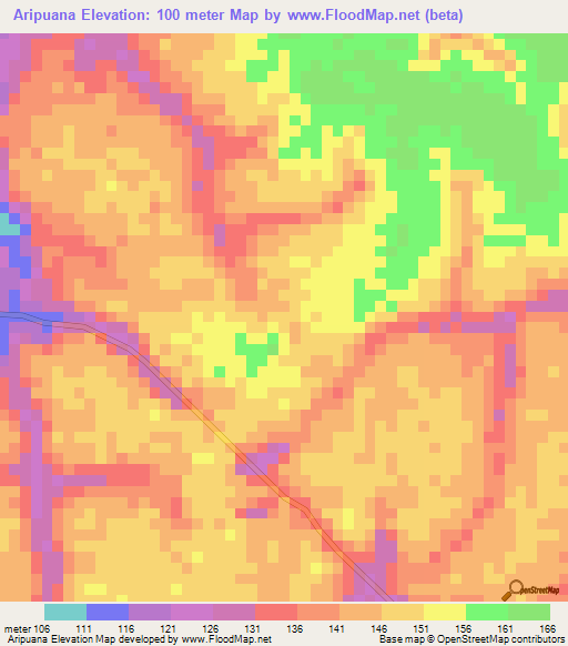 Aripuana,Brazil Elevation Map