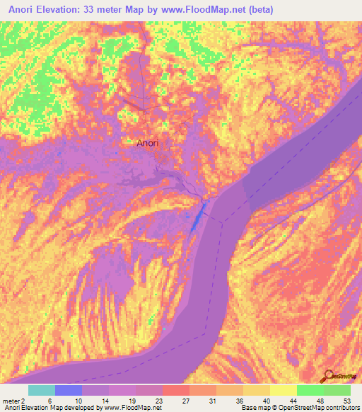 Anori,Brazil Elevation Map