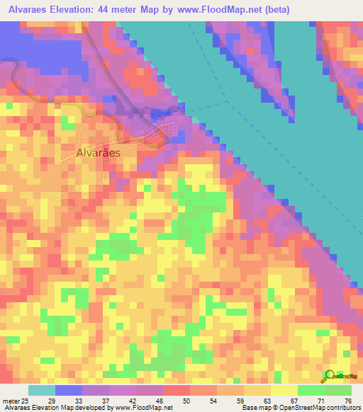 Alvaraes,Brazil Elevation Map