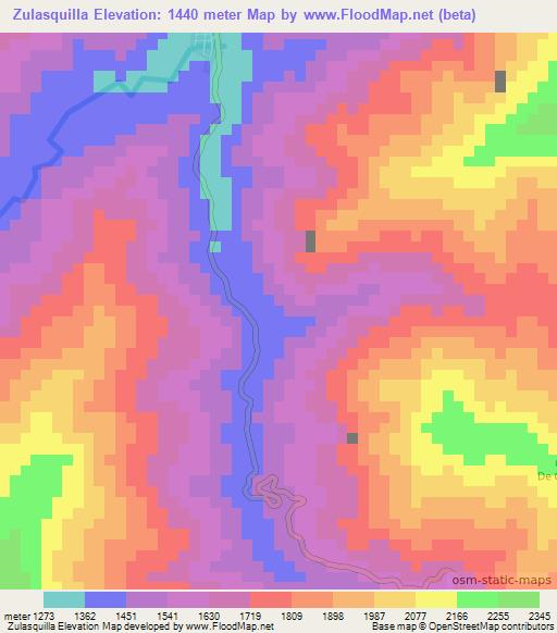 Zulasquilla,Colombia Elevation Map