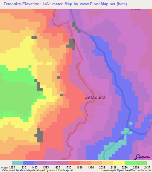 Zetaquira,Colombia Elevation Map