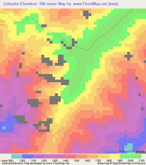 Zelandia,Colombia Elevation Map