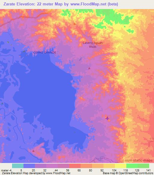 Zarate,Colombia Elevation Map