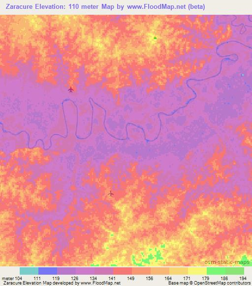 Zaracure,Colombia Elevation Map