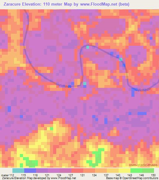 Zaracure,Colombia Elevation Map