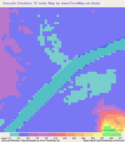 Zancudo,Colombia Elevation Map