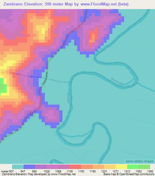 Zambrano,Colombia Elevation Map