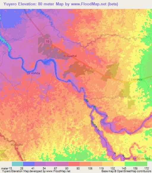 Yuyero,Colombia Elevation Map