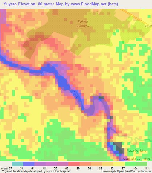 Yuyero,Colombia Elevation Map