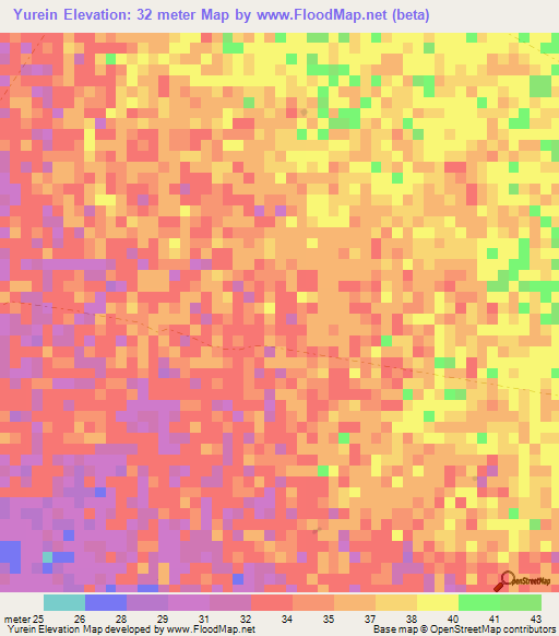 Yurein,Colombia Elevation Map