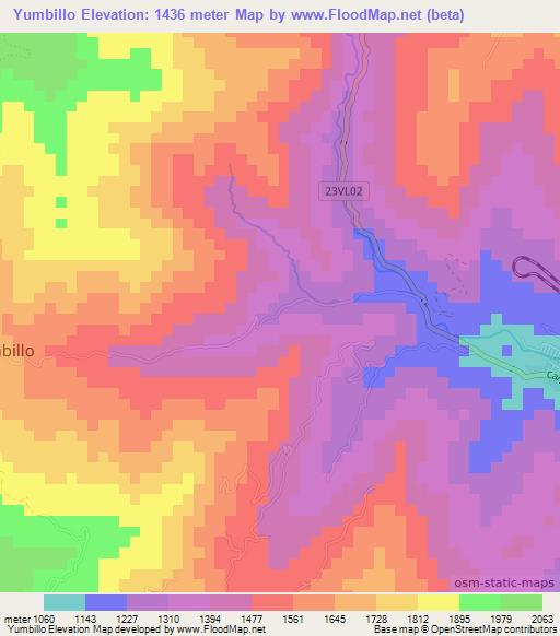 Yumbillo,Colombia Elevation Map