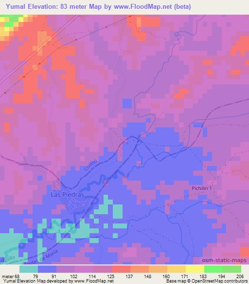 Yumal,Colombia Elevation Map