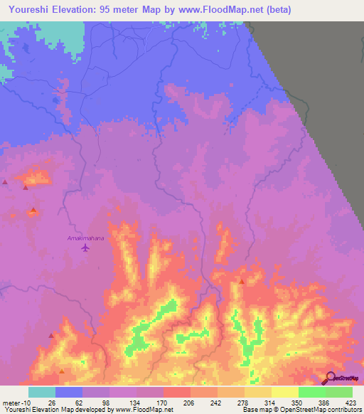 Youreshi,Colombia Elevation Map