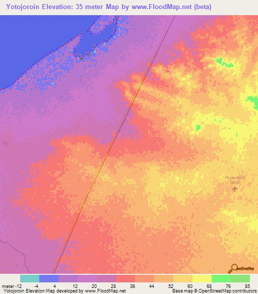 Yotojoroin,Colombia Elevation Map