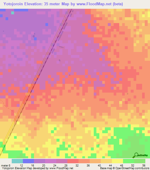 Yotojoroin,Colombia Elevation Map