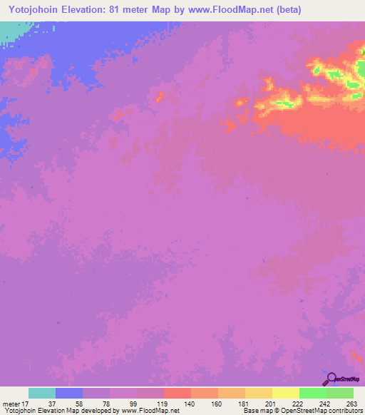 Yotojohoin,Colombia Elevation Map