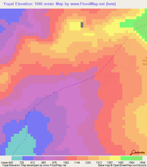 Yopal,Colombia Elevation Map