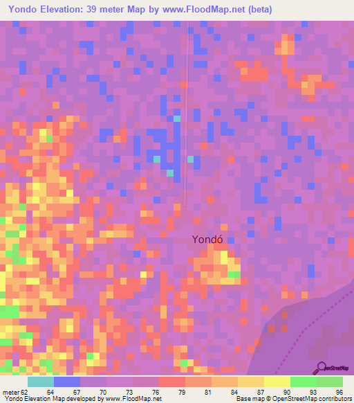 Yondo,Colombia Elevation Map