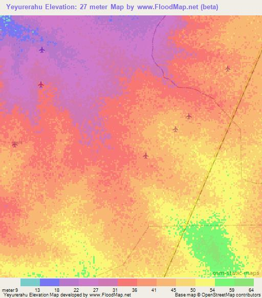 Yeyurerahu,Colombia Elevation Map