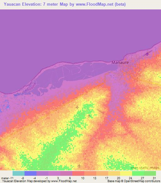 Yauacan,Colombia Elevation Map