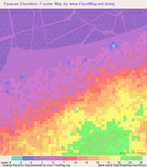 Yauacan,Colombia Elevation Map