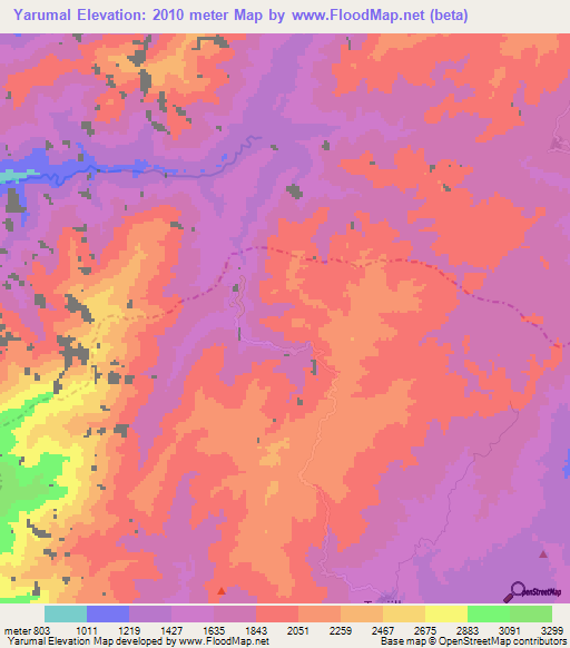 Yarumal,Colombia Elevation Map