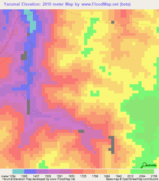 Yarumal,Colombia Elevation Map