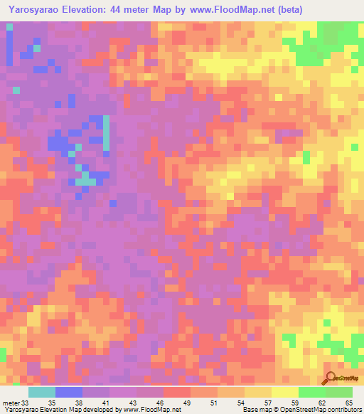 Yarosyarao,Colombia Elevation Map